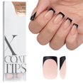 thumbnail image 1 of Press On Nails BTARTBOXNAILS Serie corta en negro y francés, 1 of 7