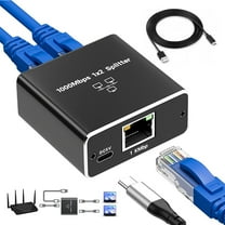 Ethernet Splitter 1 to 4 1000Mbps,Internet Cable Splitter 1 in 3 Out High Speed Switch Network Gigabit for LAN RJ45 Port Router Switch Work with Cat5/5e/6/7/8 Cable