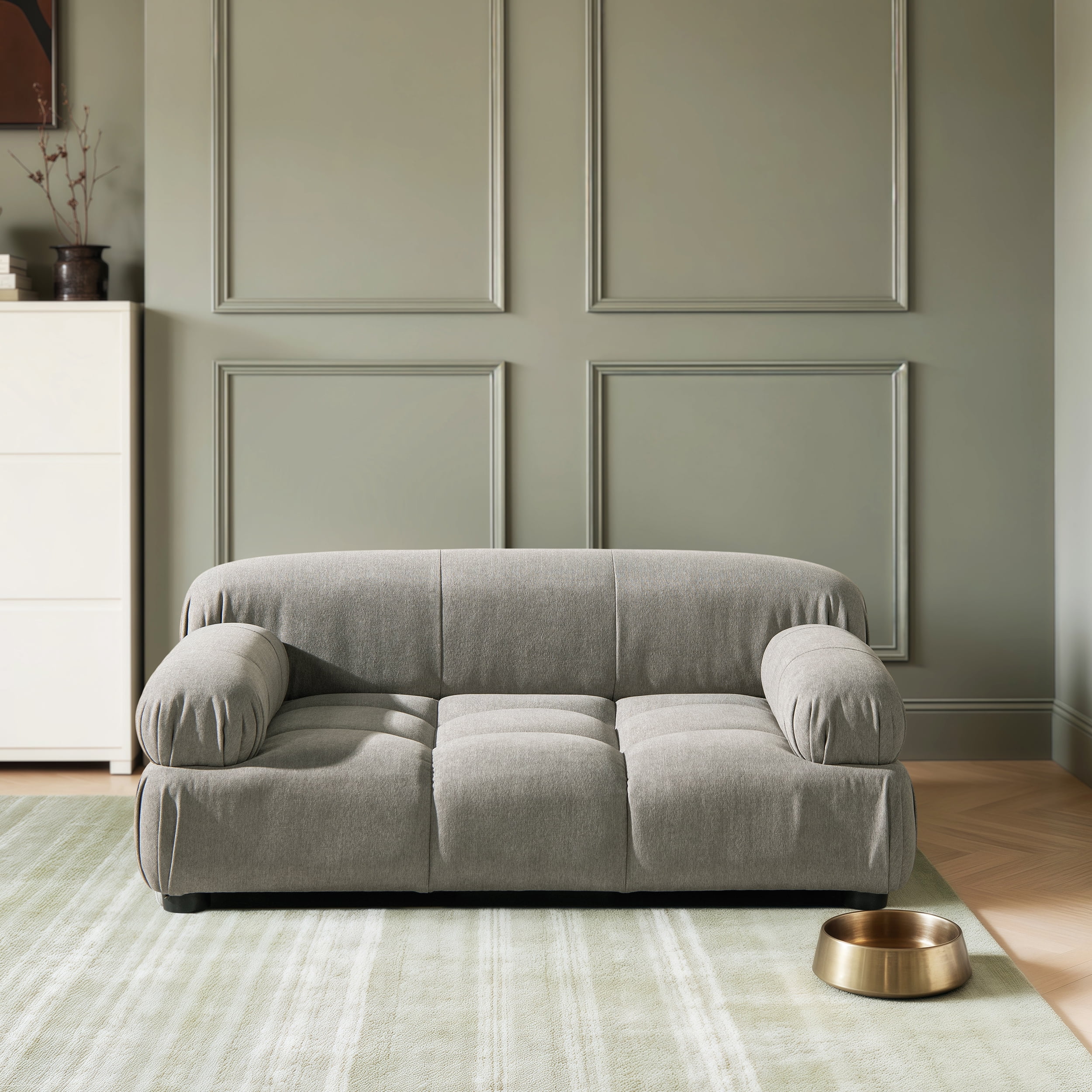 Pet Bed, Small to Medium Dog or Cat Uptown Gray Performance Velvet
