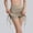 Khaki, variant on SEMPAI Tennis Skirts for Women Elastic Waist Ruched Mini Skirt with Shorts Bodycon Skort Stretchy Side Drawstring Athletic Skirt