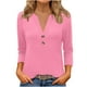 thumbnail image 3 of Conjuntos de maestra/o,Blusa informal con cuello en V y mangas 3/4 para mujer, abotonada, de poliéster y elastano, ideal para todas las estaciones, sopatenor, 3 of 9