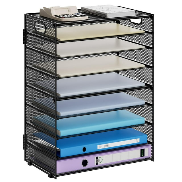 Organizador de papel Marbrasse, archivo de malla de 9 niveles con asa