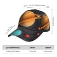 thumbnail image 2 of Fotbe Solar System Paper Art Gorro Clásico de Béisbol, Gorra Ajustable con Broche Snapback, Gorro de Exterior de Algodón Suave, 2 of 6