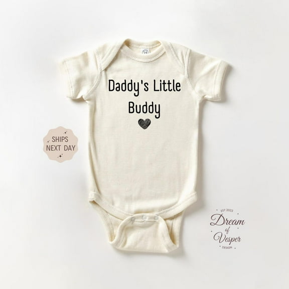 Baby Bodysuit BELLA CANVAS Daddy'S Little Buddy Onesie, Announcement Baby Onesie, Father'S Day Bodysuit, Newborn Baby Outfit, Baby Shower Gift, Cute Baby Onesie