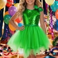 thumbnail image 4 of Kiijoy Girls Glitter Bow Sleeveless Tutu Dress Dance Party Performance Dress, Sizes 2-10, 4 of 5