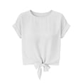 thumbnail image 7 of Workout Tops Woman Summer Yoga Athletic Shirts Cap Sleeve Tie Bow Loose Fit Gym Muscle Shirt, 7 of 7