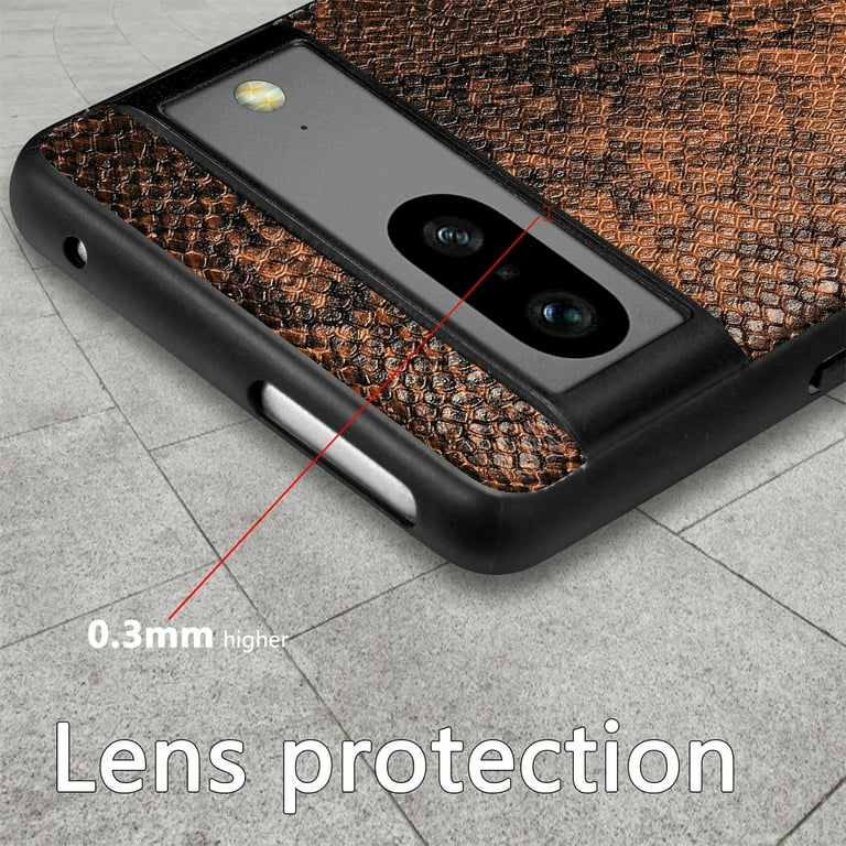 Snake Leather Pattern Finger Ring Back Case Cover For Google Pixel 7 6 Pro  7A 6A