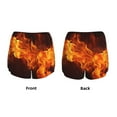 thumbnail image 6 of Uemuo Fiery Orange Flames Energy Pattern Women's Athletic Shorts High Waisted Running Shorts with Liner Pockets Gym Elastic Workout Shorts-, 6 of 9