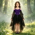 thumbnail image 6 of Abcomgle Halloween Witch Dress for Girls 7-16 Gothic Renaissance Butterfly Sleeve Vampire Dress for Girls Mesh Off Shoulder Halloween Dress, 6 of 7