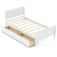 thumbnail image 2 of Costway Cadre de Lit Format Simple avec 2 Tiroirs de Rangement Lit Plateforme en Bois avec Tête de Lit Blanc, 2 of 10