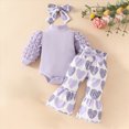 thumbnail image 2 of TOWED22 Newborn Baby Girl Clothes Fall Winter Outfits Infant Girls Long Sleeve Ruffle Romper Bell Bottoms Pants Sets,6-9 M, 2 of 7