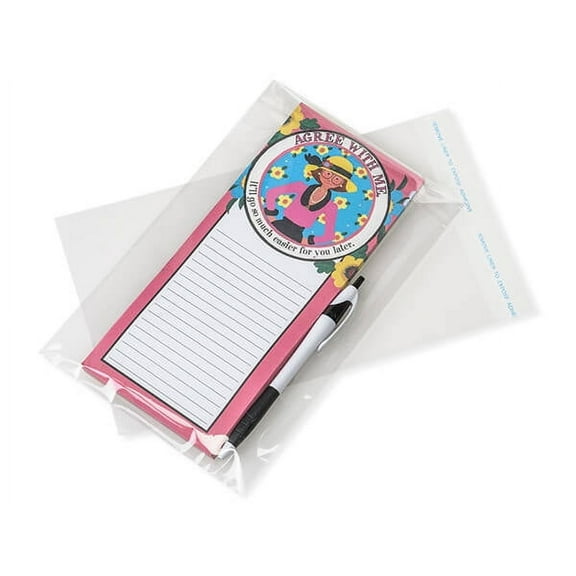 Pack of 100, Solid 6" x 9.5" Tape Resealable Bags Cello Bags 1.2 Mil Great for Gourmet Foods, Cards, Stationery, Cds, Dvds, Comic Books, Magazines & Collectibles