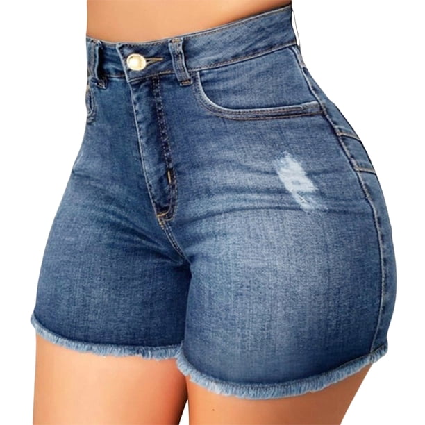 Txlixc Pantalones cortos casuales para mujeres, pantalones cortos de cintura alta Txlixc moda