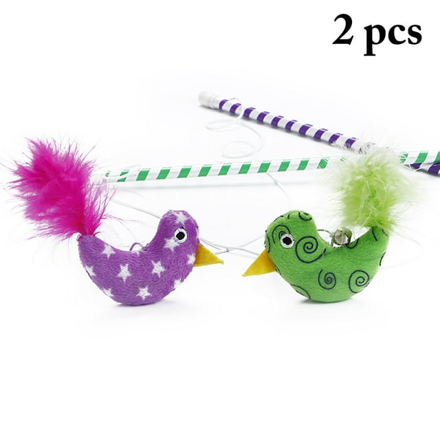 2 Pcs Jouets pour Chat Interactifs Jouet à l'Herbe à Chat Baguette pour Chat Jouets pour Chatons Chats