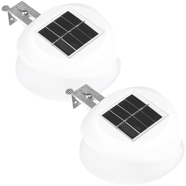 Muyoka 2 piezas de luz solar para canalones al aire libre con 9ELDs LED Luz solar para valla Auto ON/OFF Luz solar para pared IP65 Luz solar impermeable para techo para patio Escaleras Patio Jardín Ca Muyoka Hogar