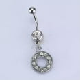 thumbnail image 5 of HOOUN Letters A-Z Charming Body Piercing Crystal Rhinestone Navel Belly Button Ring-C, 5 of 9