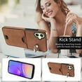 thumbnail image 2 of Case for Samsung Galaxy A05 Wallet with Credit Card Holder & Finger Ring Stand, PU Leather Slim Cover Shockproof Scratch Resistant Full Protection Case for Samsung Galaxy A05, Brown, 2 of 11