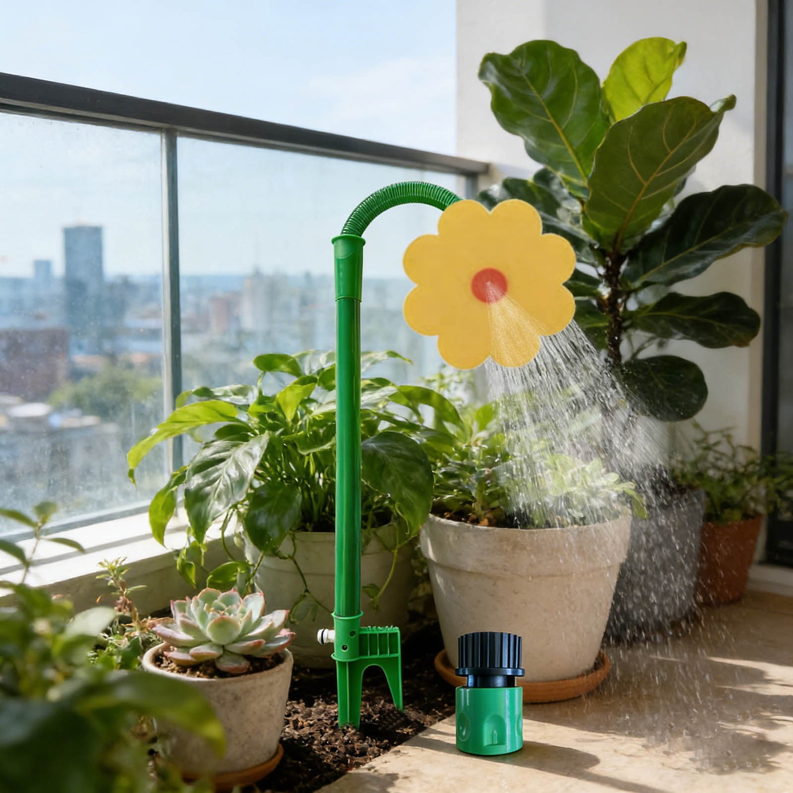 Irrigation Supplies Garden Sprinkler System with Rotating Water Feature and Dancing Spray for Outdoor Yard
