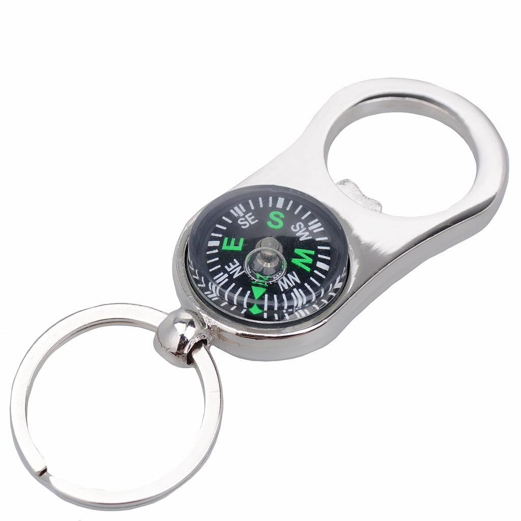 Professional 2 in 1 Compass On A D-Ring Key-ring New UK 