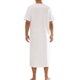 thumbnail image 3 of Camisones INSPIRE CHIC para hombres, de ajuste holgado, con mangas cortas, cómodos, color blanco, talla S, 3 of 4