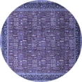 thumbnail image 1 of Ahgly Company Machine Washable Indoor Round Oriental Blue Industrial Area Rugs, 6' Round, 1 of 4
