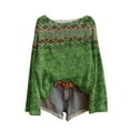 thumbnail image 2 of IMENGL Chandail Décontracté à Imprimé Artistique pour Femmes, Tricoté, Vert 2TG, Taille M-3TG, 2 of 4