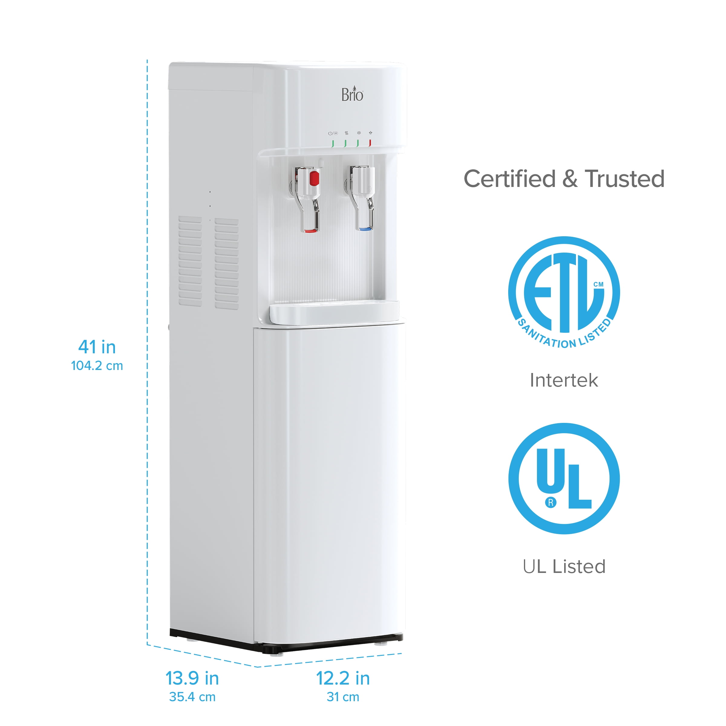Brio Bottleless Water Dispenser with Self-Cleaning and 3-Stage Filtration for Hot & Cold Water