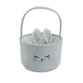 thumbnail image 2 of POLISE Spaces Easter Bunny Ears Basket – 9x5.5 Inch Cloth Bunny Shape Bag with Handles, Spring Velvet Easter Egg Candy Tote, Holiday Party Favor Storage Basket Home Decor, 2 of 6