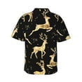 thumbnail image 3 of Fotbe Christmas Gold Deers Hawaiian Shirt For Men Unisex Summer Beach Casual Short Sleeve Cotton Linen Button Down Shirts-3x-Large, 3 of 9