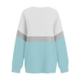 thumbnail image 5 of Dwellite Oversized Crewneck Sweatshirt Women Cute Plain Fleece Pullover Sweatshirts No Hood Casual Fall Long Sleeve Tops with Pocket Sky Blue XL, 5 of 5