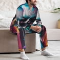thumbnail image 7 of Naloa Modern Abstract Colorful Skull A Men’s Pajamas Set - Long Sleeve Button Down Sleep Shirt and Pajama Bottoms Sleepwear Set-XX-Large, 7 of 7
