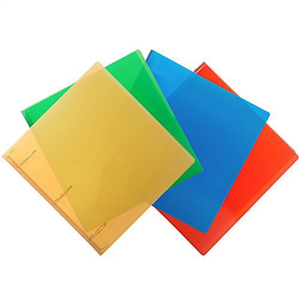 JAM Paper Plastic 2 Inch Binders, 3 Metal Rings, Assorted, 4 Per Pack
