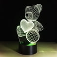 thumbnail image 6 of YSITIAN Teddy Bear Night Lights Gifts for Kids Women Mom Girls Smart Touch & Remote Control 7 Color 3D Illusion Lamp Animal Light Children Led Desk Lamps YT01-458, 6 of 8