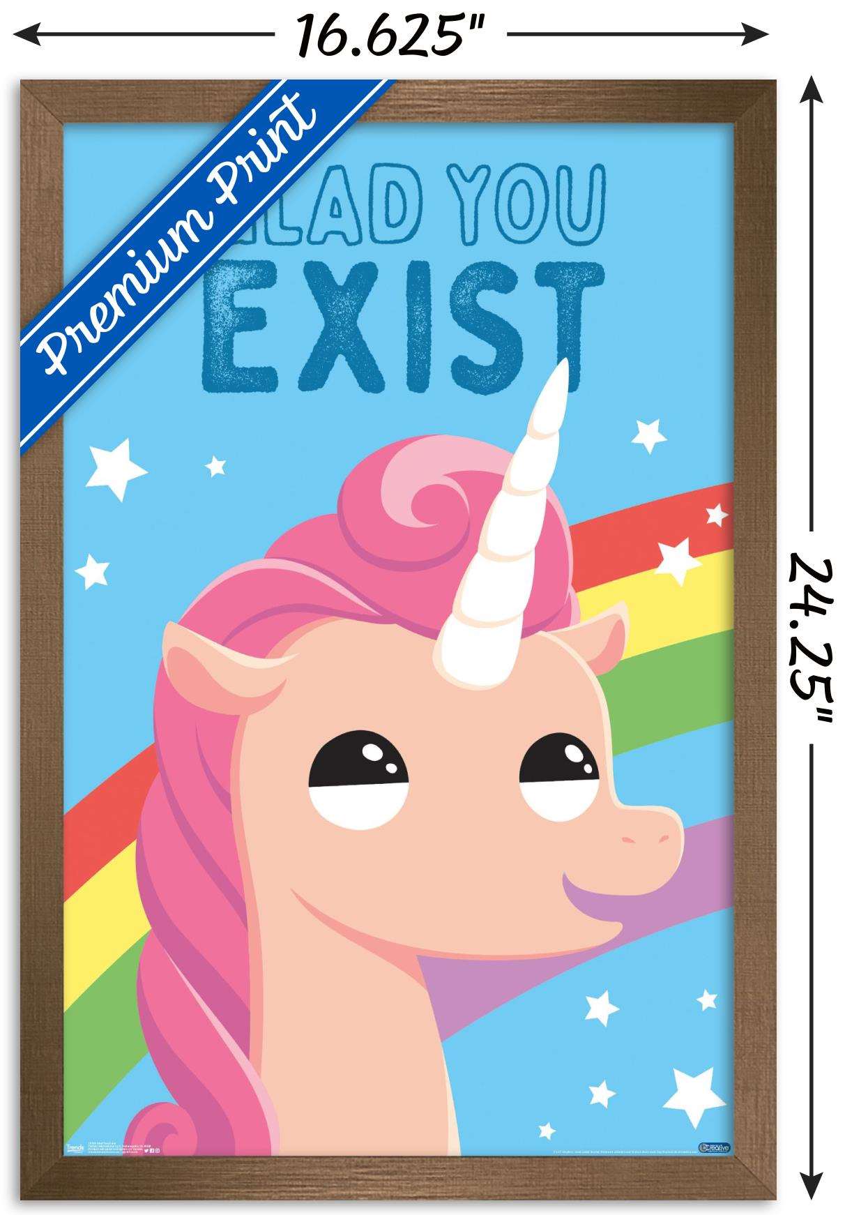 Glad You Exist Wall Poster, 14.725" x 22.375", Framed