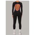 thumbnail image 6 of PISONIC Womens Long Sleeve Workout Jumpsuit Contouring Seams Backless Full Length Catsuit One Piece Bodysuit Yoga Rompers, 6 of 12