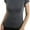 Grey, variant on ToBeInStyle Women's High Neck Short Sleeved Top