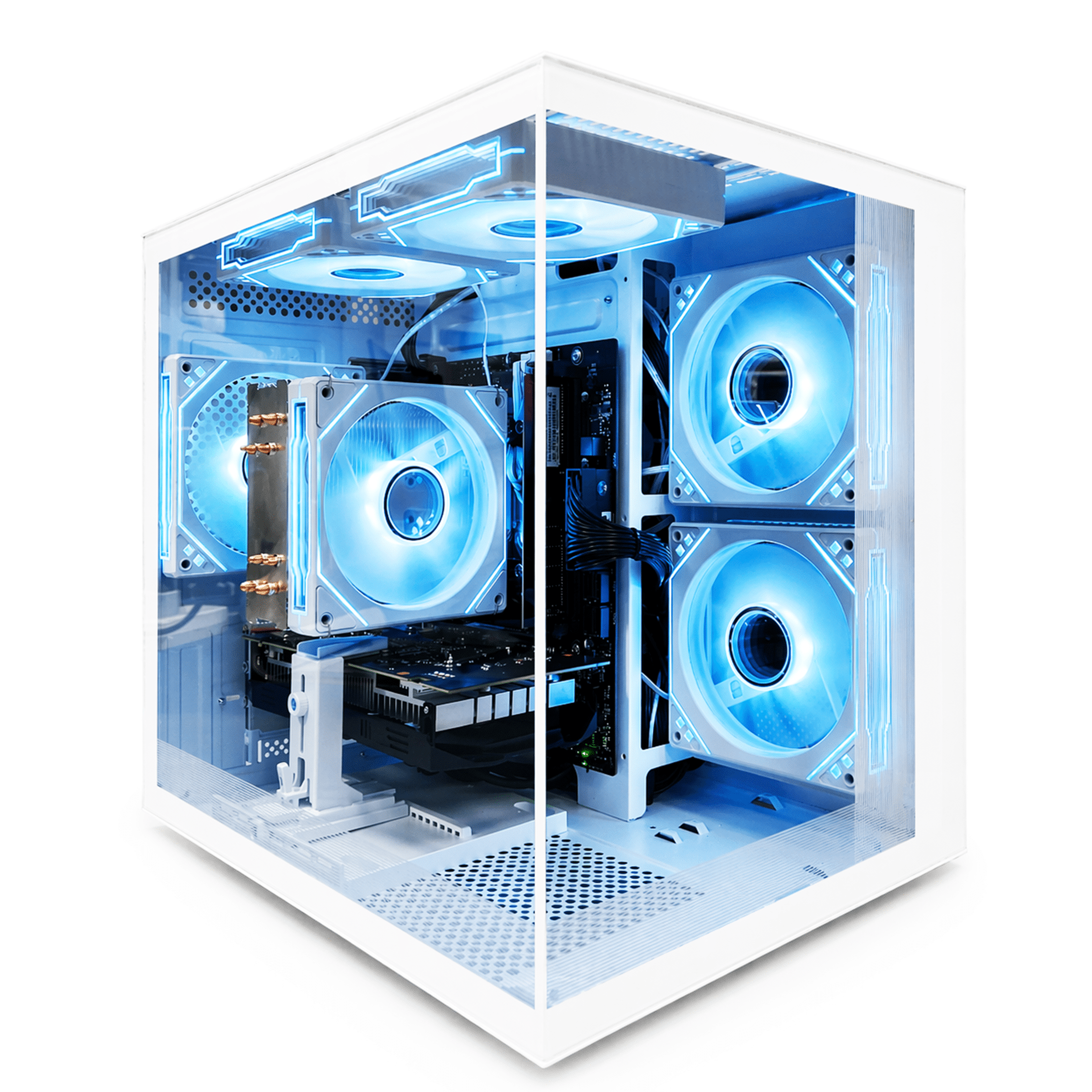 Suevery Gaming PC Desktop, Intel i5-12400F, RTX 3050 6GB, 1TB 3.0 SSD, DDR4 16GB, RGB Lighting, 650W, White