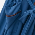 thumbnail image 6 of JTieacloth Soft Loose Sleepwear Male Casual Nightgown Solid Color Homewear Short Sleeve Half Waist Tie Robe Blue, 6 of 6