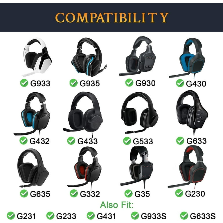 SOULWIT Cooling Gel Ear Pads Cushions Replacement for Logitech G35