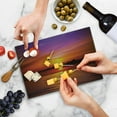 thumbnail image 5 of Ocean Cutting Board, Romantic Sunset on the Beach Sun Rays Reflection on the Sea Colorful Sky Picture, Decorative Tempered Glass Cutting and Serving Board, Small Size, Orange Purple, by Ambesonne, 5 of 5