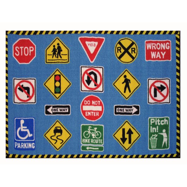 Fun Rugs Fun Time Collection Traffic Signs Area RugSize19" x 29