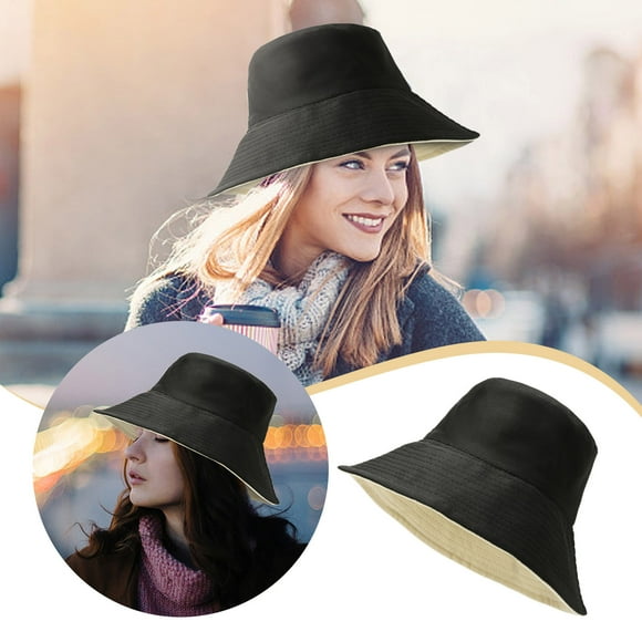 Women's Wide Brim Sun Hat Foldable Summer Bucket Hat Double Can Use For Fishing Hiking Camping Beach Cap Seat Belts for Work