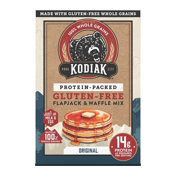 Kodiak Protein-Packed Gluten Free Original Pancake and Waffle Mix, 16 oz Box