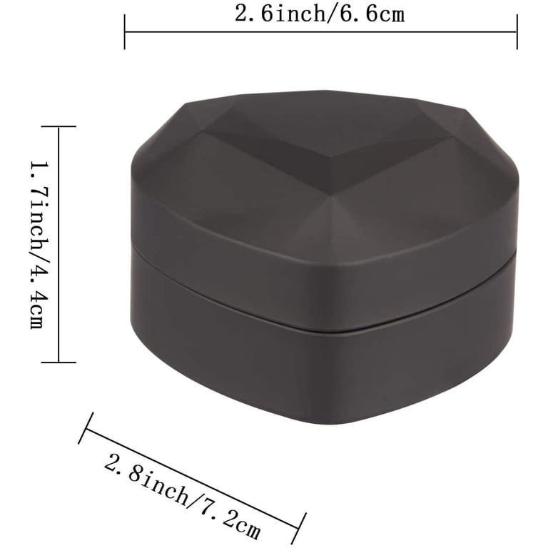 Heart Shaped Ring Box with LED Light, Black Velvet photo 7