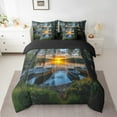 thumbnail image 2 of Erosebridal Rustic Lake House Bedding King Size, Countryside Lake Boat Botanical Tree Comforter Sets with Sheets, Reversible 7-Piece, 2 of 5