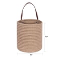 thumbnail image 3 of 2pc Hanging Cotton Rope Basket, Woven Baby Laundry Basket Blanket Basket Toy Basket with Leather Handle - 6.7” x 7.9”, 3 of 7