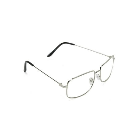The One Who Knocks Clear Rectangular Aviator Lens Glasses, Silver