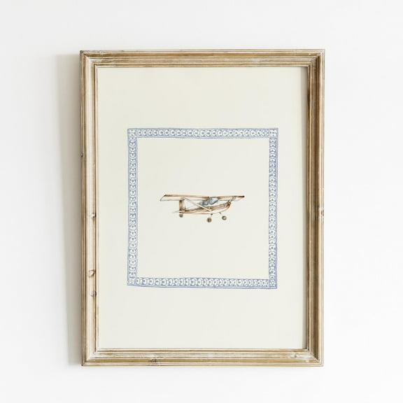 Vintage Airplane Vertical Illustration Print, Trendy Decor, Nursery Decor, Vintage Wall Art, Modern Wall Decor For Living Room, 8x12 UNFRAMED