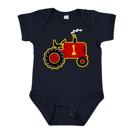 

Inktastic Red Tractor 1st Birthday Gift Baby Boy Bodysuit