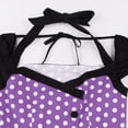 thumbnail image 5 of Women 50s Vintage Polka Dot Halter Cocktail Swing Dress Buttons Floral 1950s Hepburn Prom Tea Party Dress, 5 of 5